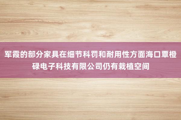 军霞的部分家具在细节科罚和耐用性方面海口覃橙碌电子科技有限公司仍有栽植空间